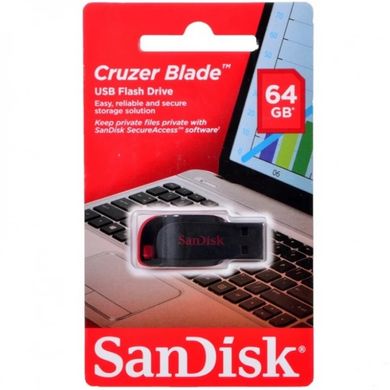 Купити Флеш-накопичувач SanDisk Cruzer Blade USB2.0 64GB Black-Red