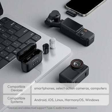 Купити Бездротова мікрофонна система Ulanzi A200 Mini Mic, dual-mic, (Type-C) Black