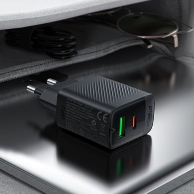 Купити Сетевой зарядное устройство ACEFAST A78 PD20W GaN (USB-A+USB-C) charger Black