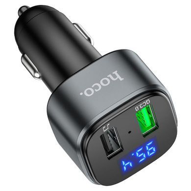 Купити АЗП с FM-модулятором HOCO E67 Fighter QC3.0 18W car BT FM transmitter Black