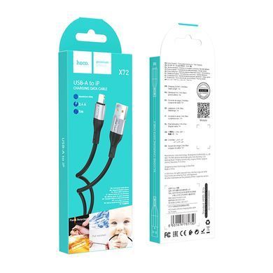 Купити Кабель HOCO X72 Creator silicone charging data cable for iP Black