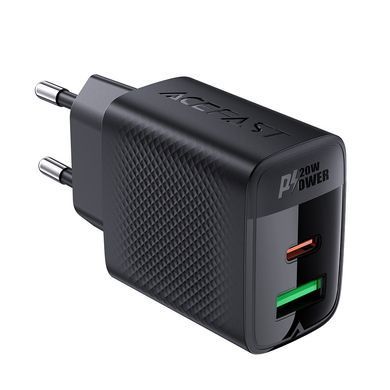 Купити Сетевой зарядное устройство ACEFAST A78 PD20W GaN (USB-A+USB-C) charger Black