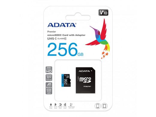 Купити Карта пам'яті A-DATA microSDXC Premier 256GB Class 10 UHS-I V10 A1 100 МБ/с