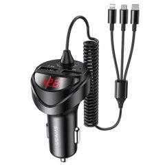 Купити Автомобільний зарядний пристрій Usams US-CC119 C22 (3in1 cable) 2 × USB Black