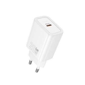 Купити Мережевий зарядний пристрій HOCO N60 Gentle single port PD20W charger (EU) White