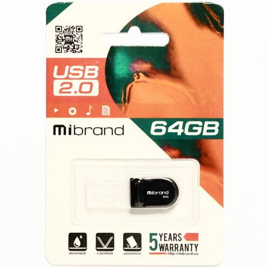Купити Флеш-накопитель Mibrand Scorpio USB2.0 64GB Black