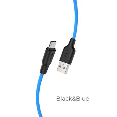 Купити Кабель Hoco X21 USB Micro 2.4 A 1m Blue-Black
