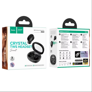 Купити Навушники HOCO EQ3 Smart true wireless BT headset Black