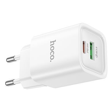 Купити Мережевий зарядний пристрій HOCO C149A Charm PD30W+QC3.0 charger (EU) White