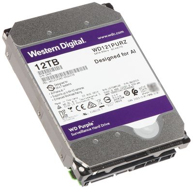 Купити Дисковий накопичувач внутрішній Western Digital Western Digital 3.5" Purple 12TB 3,5" SATAIII 7200 об/хв Сріблястий - Уцінка