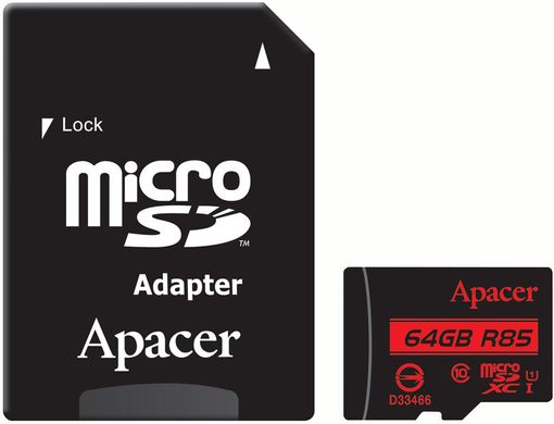 Купити Карта пам'яті Apacer microSDXC 64GB Class 10 UHS-I R-85MB/s