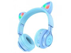 Купити Бездротові навушники Hoco W39 Cat Bluetooth / AUX 3,5 мм Blue