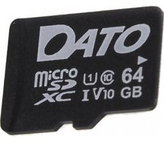 Купити Карта пам'яті DATO microSDXC 64GB Class 10 UHS-I W-10MB/s R-80MB/s +SD-адаптер