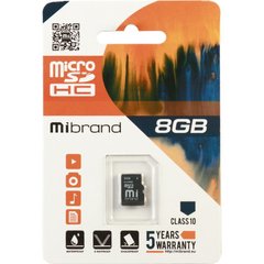 Купити Карта пам'яті Mibrand microSDHC 8GB Class 6 до 10 МБ/с до 20 МБ/с