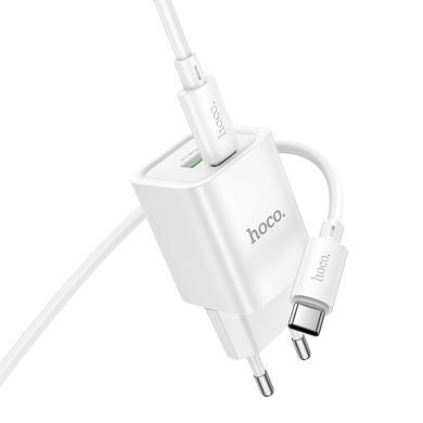 Купити Сет сетевого зарядного устройства HOCO C149A Charm PD30W+QC3.0 (C to C)(EU) White