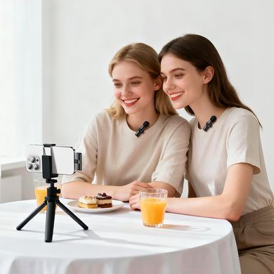 Купити Бездротова мікрофонна система BOROFONE BFK16A Winner dual-mic (Lightning) Black
