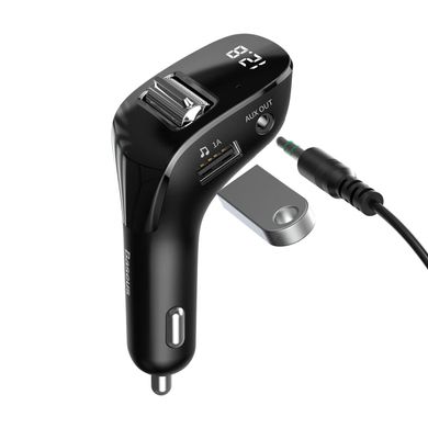 Купити Автомобильное зарядное устройство Baseus Streamer F40 AUX wireless MP3 car charger Black