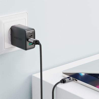 Купити Кабель ACEFAST C15-03 USB-C to USB-C zinc alloy digital display braided charging data cable Black