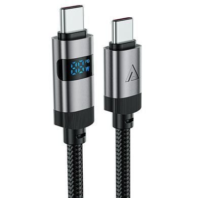 Купити Кабель ACEFAST C15-03 USB-C to USB-C zinc alloy digital display braided charging data cable Black