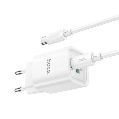 Купити Сет сетевого зарядного устройства HOCO C149A Charm PD30W+QC3.0 (C to C)(EU) White