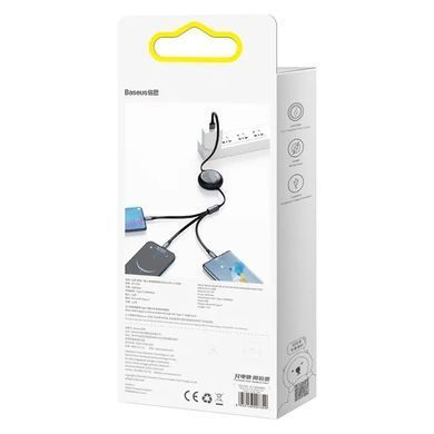Купити Кабель Baseus Bright Mirror 2 Series Retractable 3-in-1 Fast Charging Data Cable USB to M+L+C 66W 1.1m Black