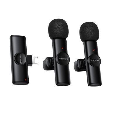 Купити Бездротова мікрофонна система BOROFONE BFK16A Winner dual-mic (Lightning) Black