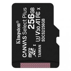 Купити Карта памяти Kingston microSDXC Canvas Select Plus 256GB Class 10 UHS-I (U3) V30 A1 85МБ/с R-100MB/s Без адаптера