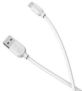 Купити Кабель BOROFONE BX14 USB to Micro 2.4A, 2m, PVC, TPE connectors, White