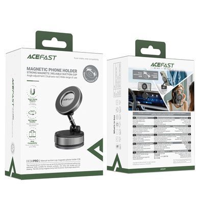 Купити Автотримач для телефона ACEFAST E28 manual suction cup magnetic Phone holder, Metal Gray