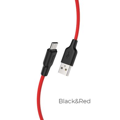 Купити Кабель Hoco X21 USB Micro 2.4 A 1m Black-Red