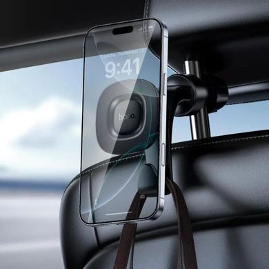 Купити Автотримач для телефона HOCO H99 Crown magnetic car holder(headrest) black metal gray