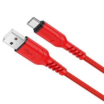 Купити Кабель HOCO X59 USB to Type-C 3A, 1m, nylon, TPE connectors, Red