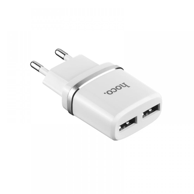 Купити Мережевий зарядний пристрій Hoco C12 Smart dual USB (Micro cable)charger set White