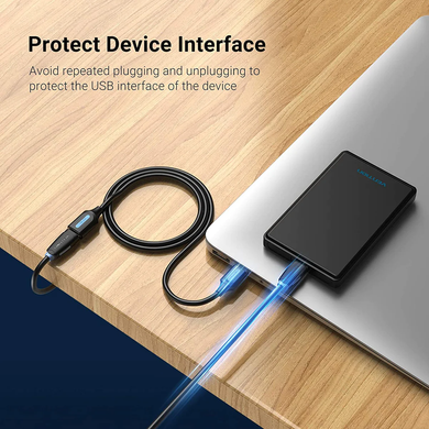 Купити Кабель-перехiдник Vention USB 3.0 A Male to USB 3.0 A Female 0,5m Black