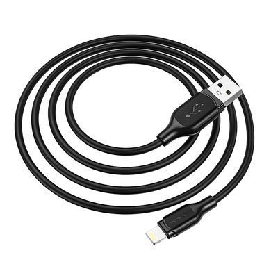 Купити Кабель BOROFONE BX42 USB to iP 2.4A, 1m, силикон, TPE коннекторы, Чёрный