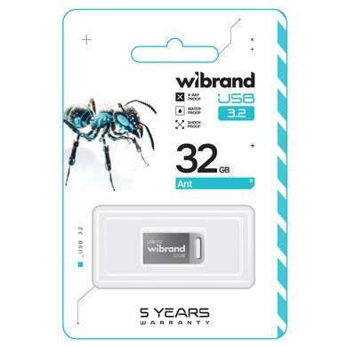 Купити Флеш-накопитель Wibrand USB 3.2 Gen1 Ant 32GB Silver