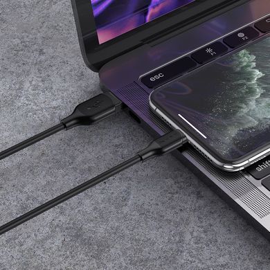 Купити Кабель BOROFONE BX42 USB to iP 2.4A, 1m, силикон, TPE коннекторы, Чёрный