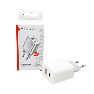 Купити Сетевое зарядное устройство Mibrand MI-33 GaN White