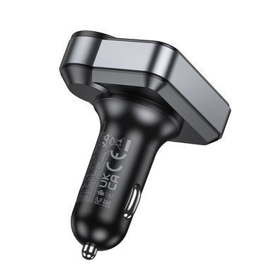 Купити АЗП з FM-модулятором HOCO E86 Alegria 48W dual port PD30W+QC3.0 car BT FM transmitter Black