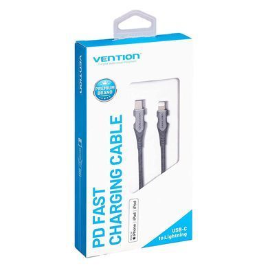Купити Кабель Vention USB 2.0 C to Lightning Cable 1M Gray Aluminum Alloy Type (TACHF)