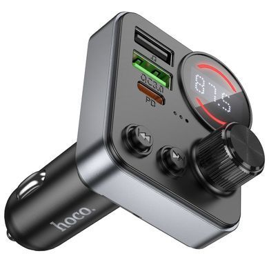 Купити АЗП з FM-модулятором HOCO E86 Alegria 48W dual port PD30W+QC3.0 car BT FM transmitter Black