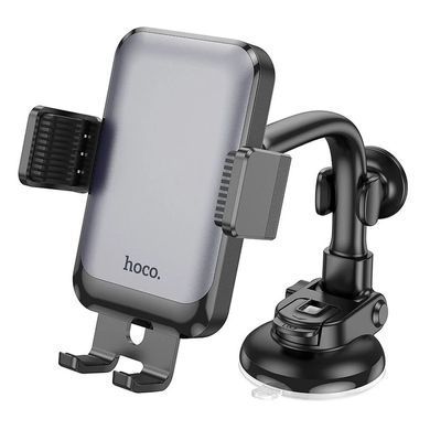 Купити Автотримач для телефона HOCO H27 Rock push-type car holder(center console) Black gray