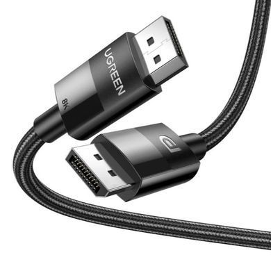 Купити Кабель UGREEN DP114 DP 1.4 Male to Male Plastic Case Braided Cable 2m (UGR-80392)