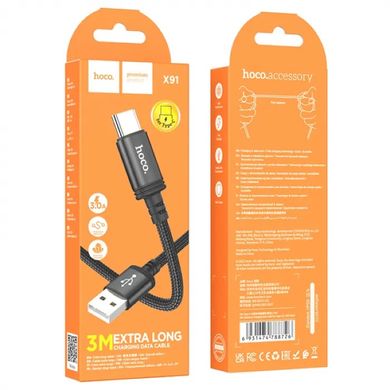 Купити Кабель Hoco X91 Radiance USB Type-C 3 A 1m Black