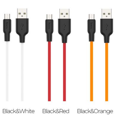 Купити Кабель Hoco X21 USB Micro 2.4 A 1m Black-White