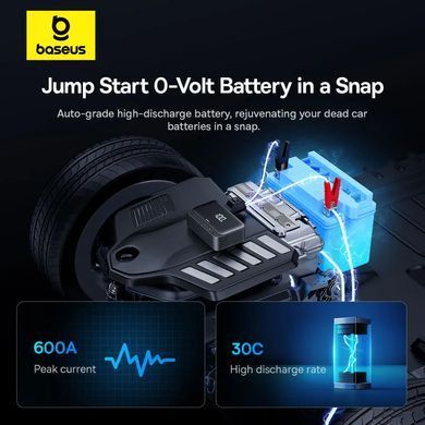 Купити Автомобільний пуско-зарядний пристрій Baseus Super Energy Series 4-in-1 Car Jump Starter 600A Cluster Black
