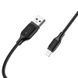 Кабель BOROFONE BX42 USB to iP 2.4A, 1m, силикон, TPE коннекторы, Чёрный