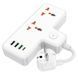 Мережевий подовжувач HOCO AC12A Reise 2-position expansion socket(PD30W/1C3A) (8.5 cm) White
