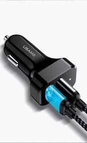 Купити Автомобільний зарядний пристрій Usams Travel Car Charger Kit King Tu Series(U35 IP Cable 1M + C13 Dual USB Car Charger) USB Black