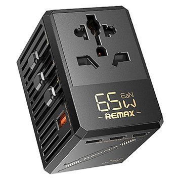 Купити Мережевий зарядний пристрій "REMAX 65W 1A4C Multifunctional GaN Fast Charger RP-U191" Black